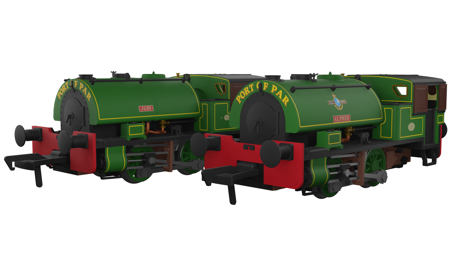 RAPIDO 968002 PORT OF PAR TWINS LINED DARK GREEN  ALFRED AND JUDY