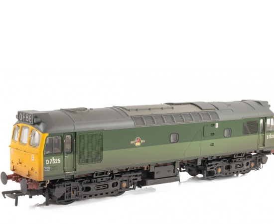 BACHMANN 32-342 CLASS 25/2 D7525 BR GREEN (FULL YELLOW ENDS) (WEATHERED)