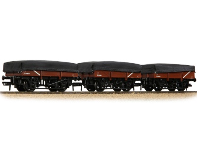 BACHMANN 33-091A SET OF CHINA CLAY WAGONS BR BAUXITE (EARLY) WITH TARPAULIN COVERS