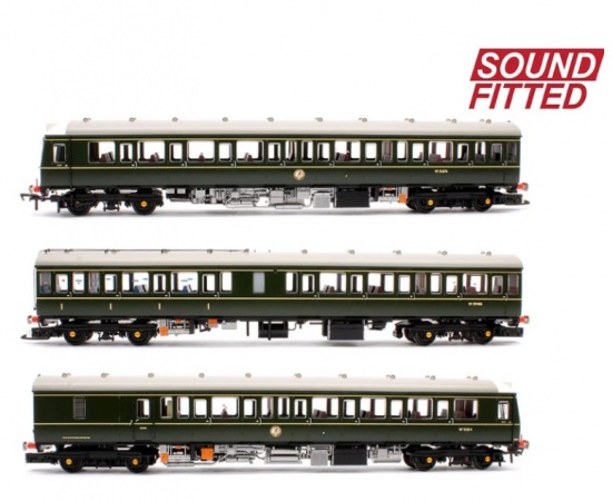 BACHMANN 35-503SF CLASS 117 3 CAR DMU BR GREEN SMALL YELLOW PANELS