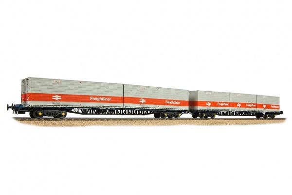 BACHMANN 38-625A FGA FREIGHTLINER WAGONS X 2 BR BLUE WITH ISO CONTAINERS