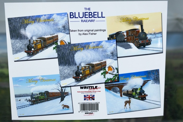 BLUEBELL RAILWAY ALEX FISHER CHRISTMAS CARD PACK A6