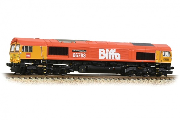 GRAHAM FARISH 371-399 CLASS 66/7 66783 'THE FLYING DUSTMAN' GBRF BIFFA RED