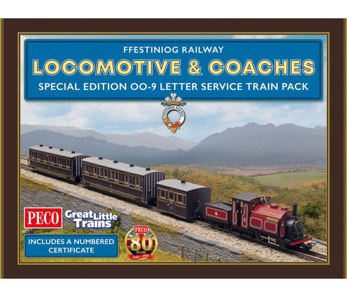 PECO GR-1006 OO-9 FFESTINIOG RAILWAY LETTER SERVICE TRAIN PACK