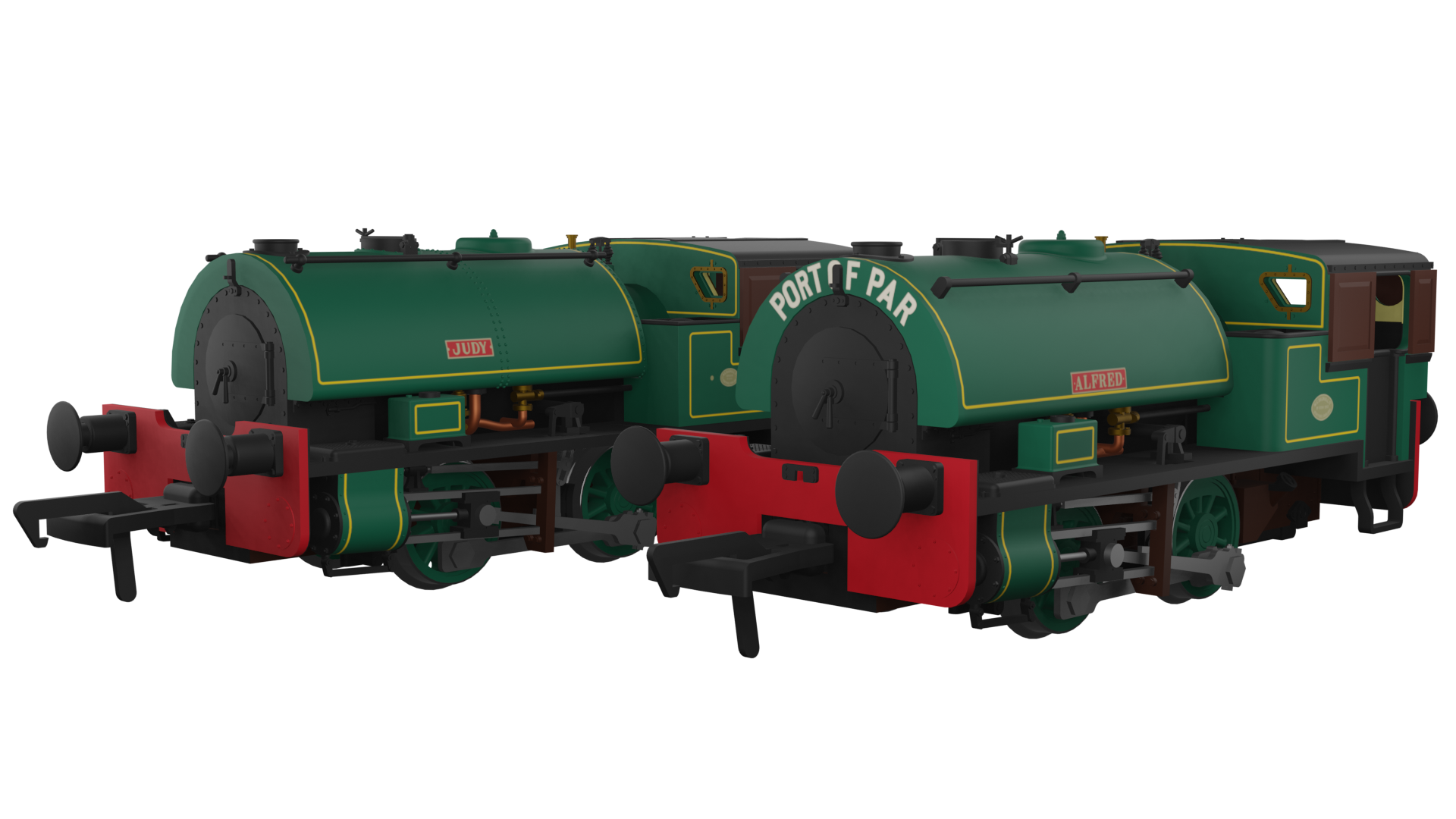 RAPIDO 968001 PORT OF PAR TWINS LINED DARK GREEN  ALFRED AND JUDY