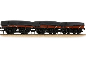 BACHMANN 33-091A SET OF CHINA CLAY WAGONS BR BAUXITE (EARLY) WITH TARPAULIN COVERS