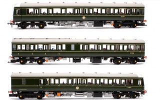 BACHMANN 35-503SF CLASS 117 3 CAR DMU BR GREEN SMALL YELLOW PANELS