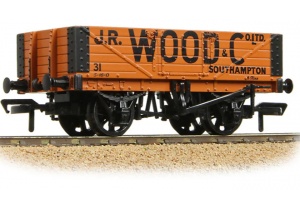 BACHMANN 37-053A 5 PLANK WAGON WOODEN FLOOR JR WOOD & CO LTD ORANGE