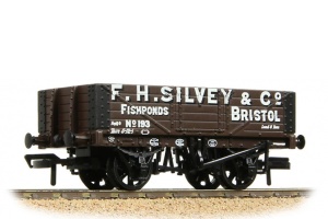 BACHMANN 37-056B 5 PLANK WAGON WOODEN FLOOR FH SILVEY & CO CHOCOLATE BROWN
