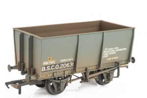 BACHMANN 37-400C 16 TON SLOPE-SIDED MINERAL WAGON BSC GREY WITH LOAD WEATHERED