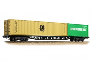 BACHMANN 38-628B FFA BOGIE CONTAINER INNER FLAT BR BLUE PRIVATE OWNER MARTIME CONTAINERS