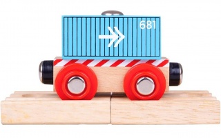 BIGJIGS CONTAINER WAGON BLUE