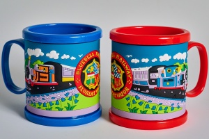 BLUEBELL RAILWAY 3D PVC MUG RED/BLUE